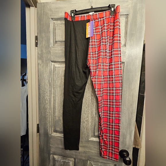 Large Shein Plaid Legging Pants - Picture 1 of 2